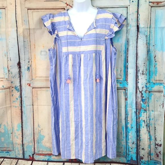 Loft Outlet Lounge Linen Blend Dress - Picture 1 of 7
